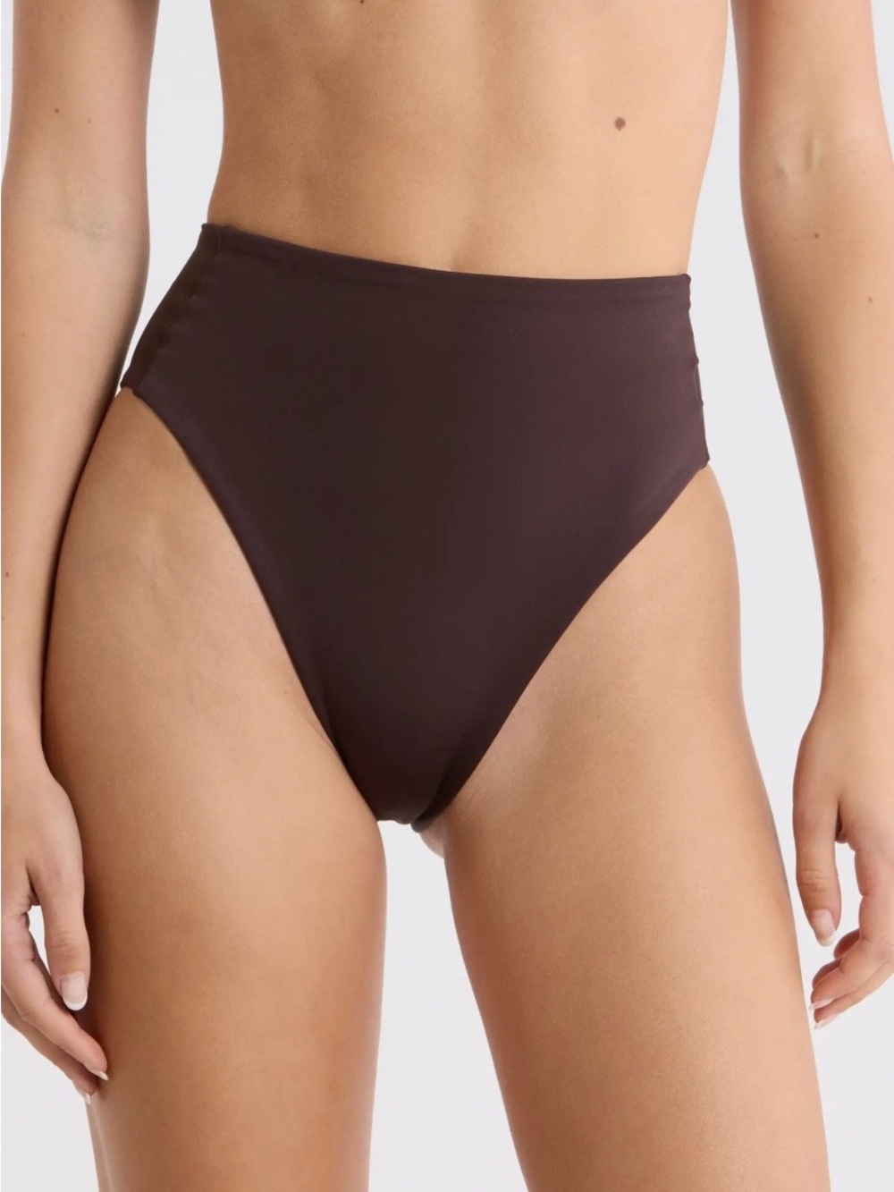 Left On Friday Hi Hi High Cut Cheeky Bikini Bottoms Cold Brew Brown Size Medium